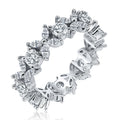 Customize Flower S925 Sterling Silver Diamond Ring New Design Personality 5A Cz Cubic Zirconia Eternity Band Rings Jewelry Women