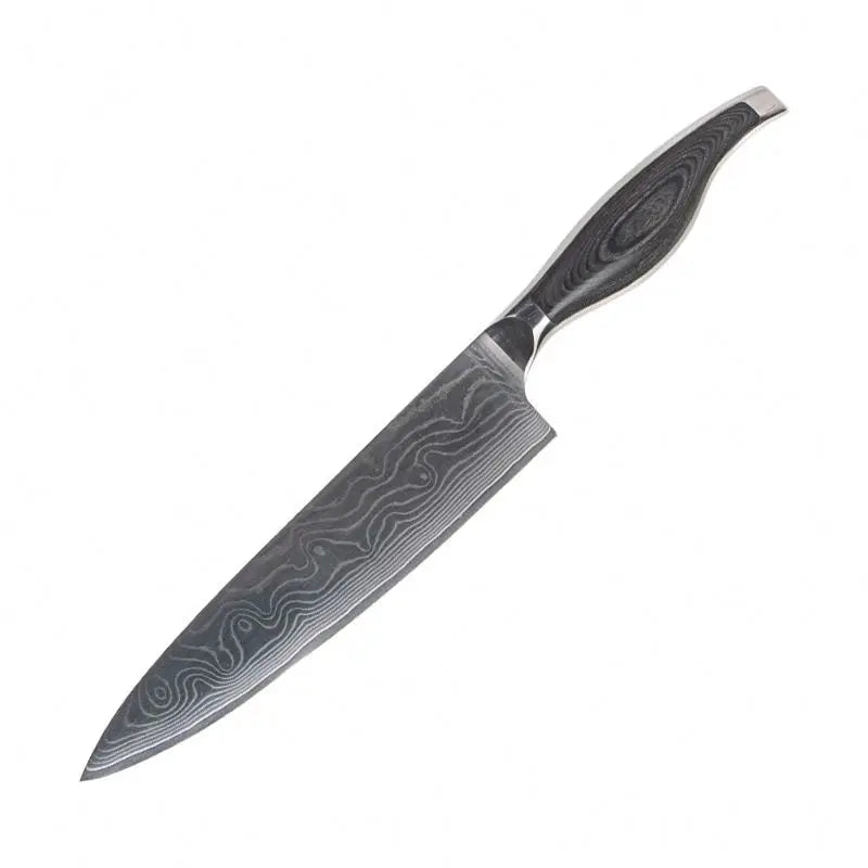 8 Inch Professional Vg10 67 Layer Damascus Steel Chef Knife with Hammered Pattern Pakka Wood Handle Eco-Friendly