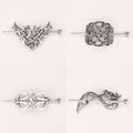 Vintage Silver Hairpins Metal Knot Celtics Hair Clip Viking Retro Barrettes Accessories Jewelry Chop Sticks Hair Pin for Women