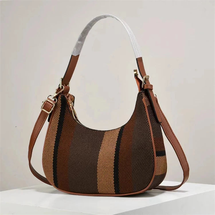 New Simple Contrast Color Underarm Bag Fashionable Stylish Large Capacity Crossbody Small Bag