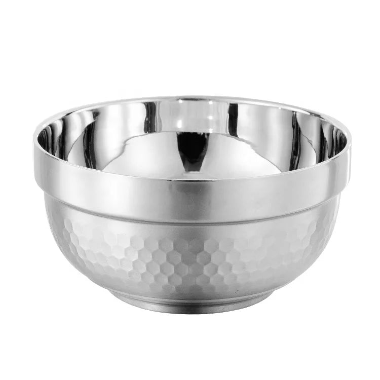 Wholesale Kitchen Tool Stainless Steel 304 Double-wall Insulated Serving Bowls Rice Suop Salad Food Bowls