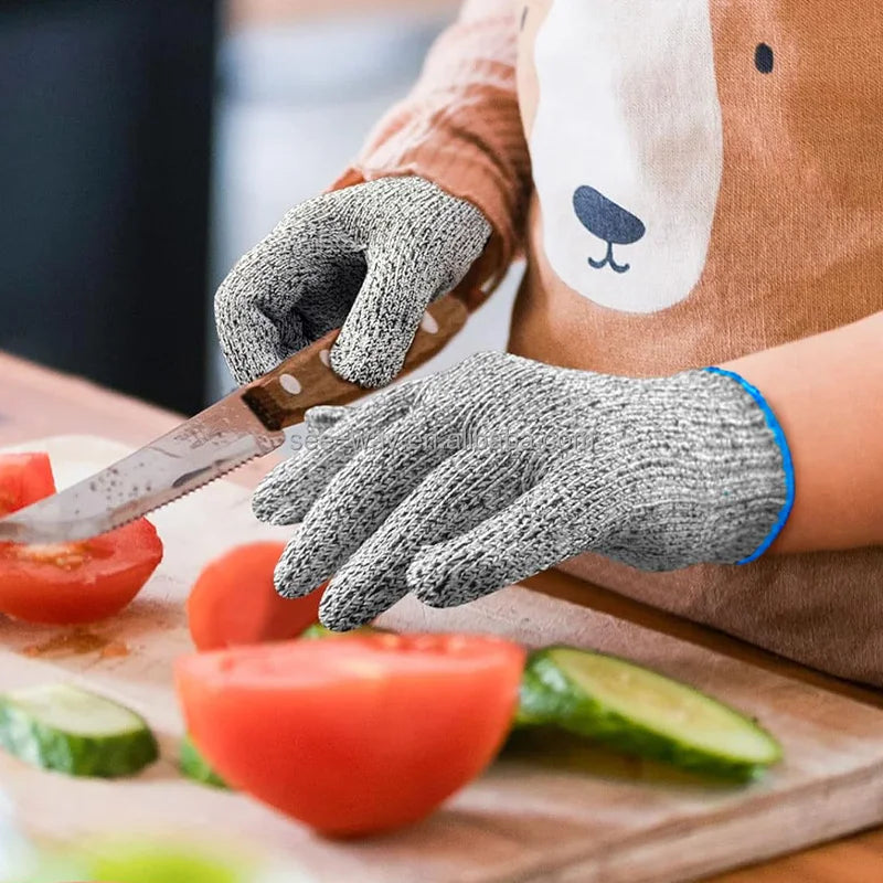 Seeway HPPE Level 5 Cut-Resistant Kids Gloves for Kitchen Garden and Oyster Shucking