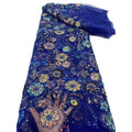 Luxurious Beads Embroidered Lace Indian Beaded Fabrics Colorful Sequins Floral Lace Fabric