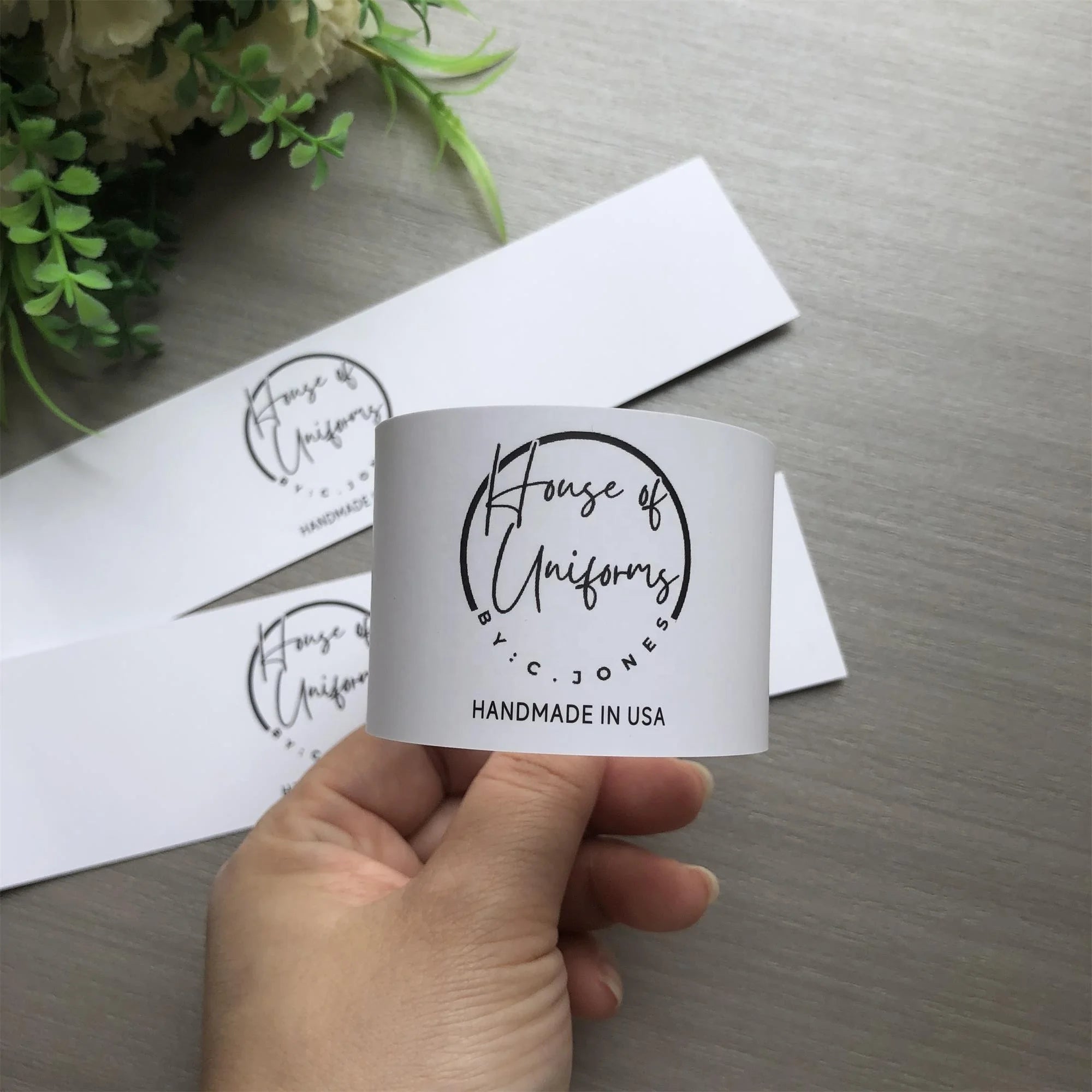 Custom Sock Wrapping Label 300gsm Coated Art Paper Business Gift Thank You Card with Offset Printing