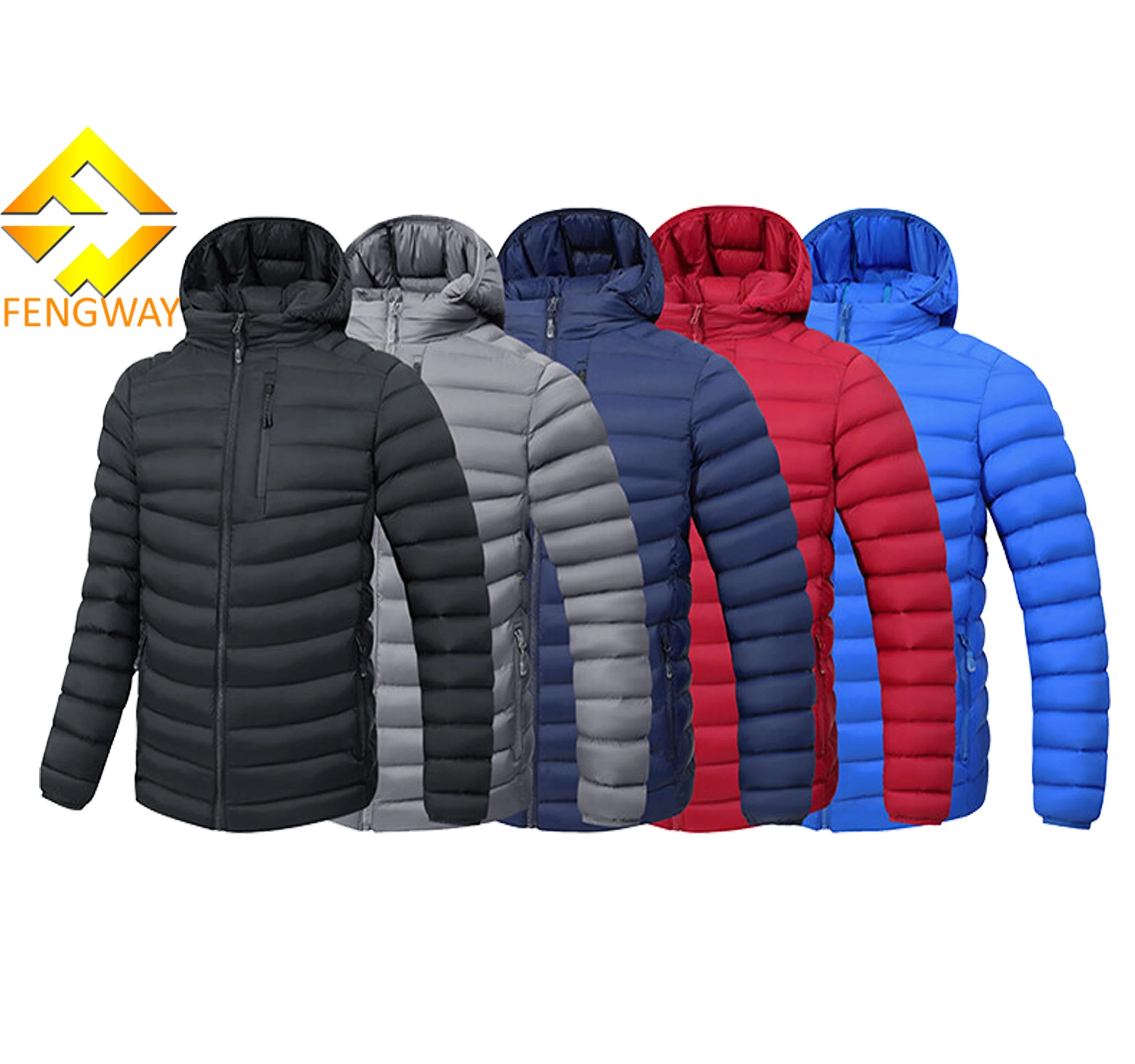 OEM High Street Style Men's Puffer Jacket Customized Winter Bubble Coat with Pockets High Quality Printed Jacket