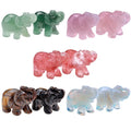 Wholesale Crystal Natural Stone Animal Carvings Creativity Gemstone tiger Eye Rose Quartz 1.5 Inch Elephant Ornaments