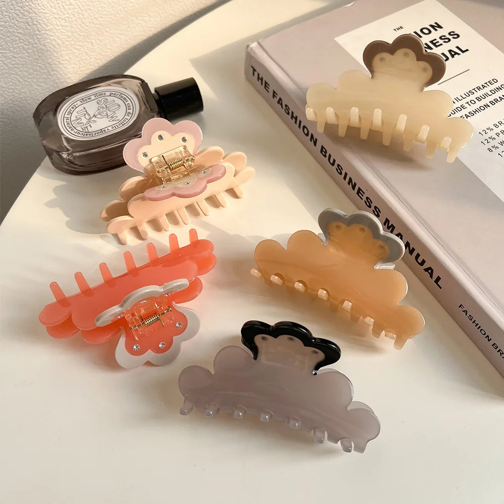 YHJ Sweet Flower Design with Hair Claws Elegant and Exquisite Hair Claw Clip Acetate Hair Claw