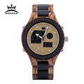 KINGNOW High Grade Men's Fashion Digital Wood Wristwatch Waterproof Business Dial Display Pointer Timepieces Relojes