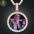 Custom Made Medal Charm Photo Roundness Pendant Cubic Zirconia Mens Women Hip Hop Jewelry Memory Pendant