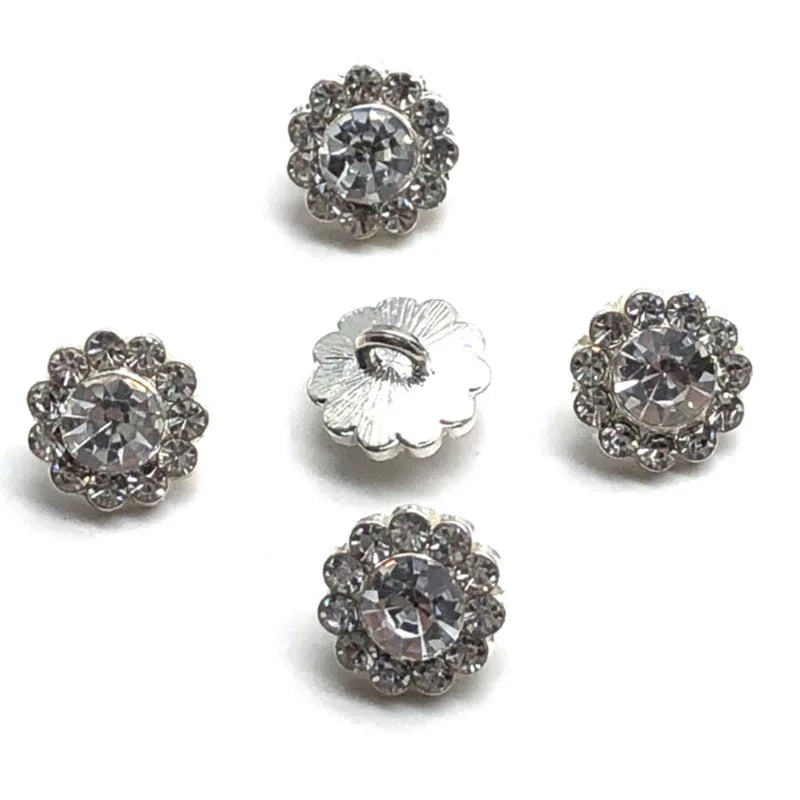 Sunflower Full Rhinestones Diamond-Shaped Alloy Buttons Logo Wedding Dress Shoes Garment Accessories Decoration Jeans Shirts