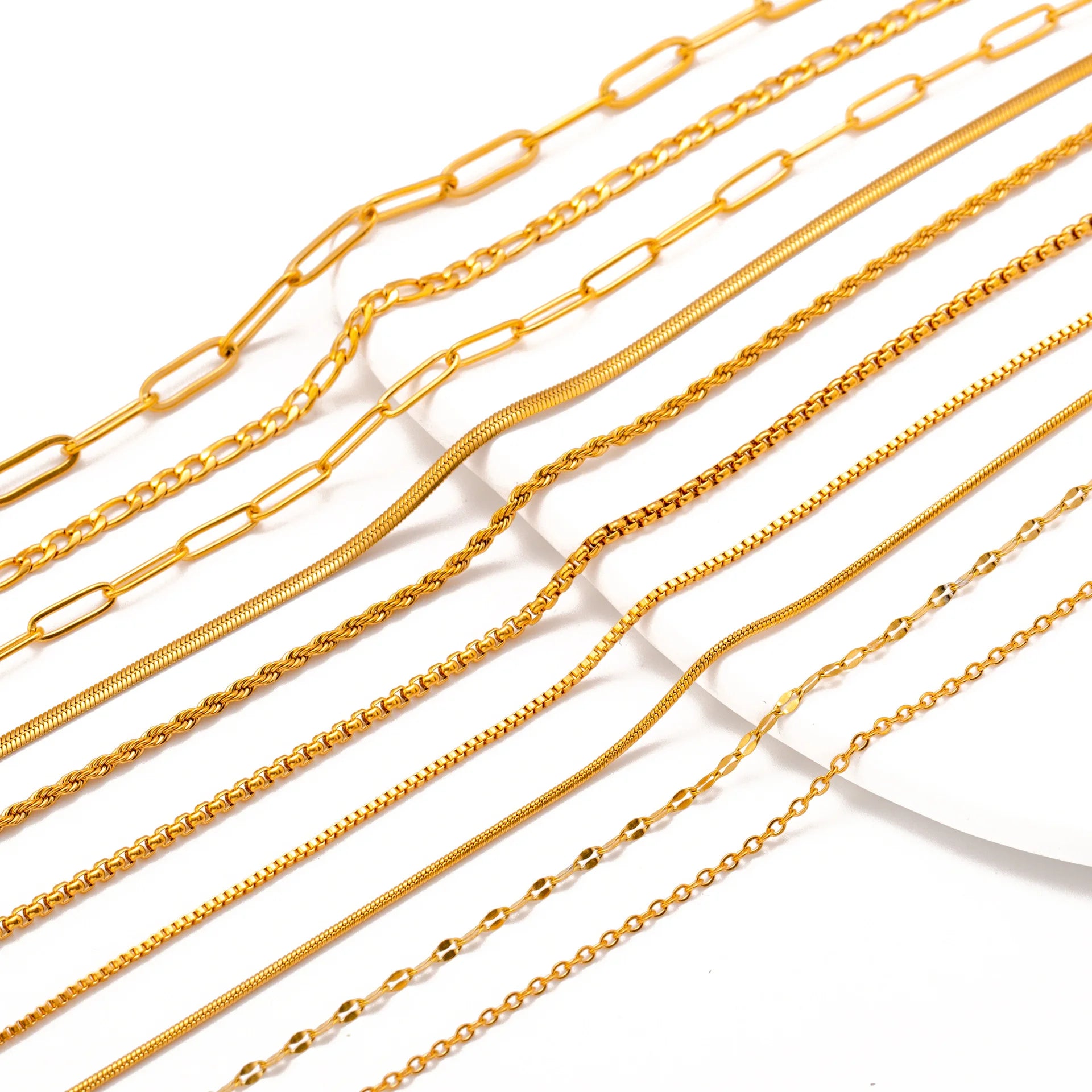 Fashionable Individual Stainless Steel Necklace 18K PVD Gold Plated Necklace Waterproof DIY Handmade Necklace Chain for Women