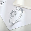 2024 Charm Jewelry Plated 925 Sterling Silver Jewellery Women Heart Ring Open Hollow Heart and Star Ring