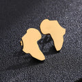 2020 Fashion Wholesale Statement Big Jewelry Custom African Stud 18K Gold Plated Stainless Steel Africa Map Earrings Women  "