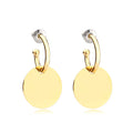 Trendy Gold Plated Stainless Steel Large Hoop Earrings Geometric Big Circle Studs for Women for Anniversary Occasions