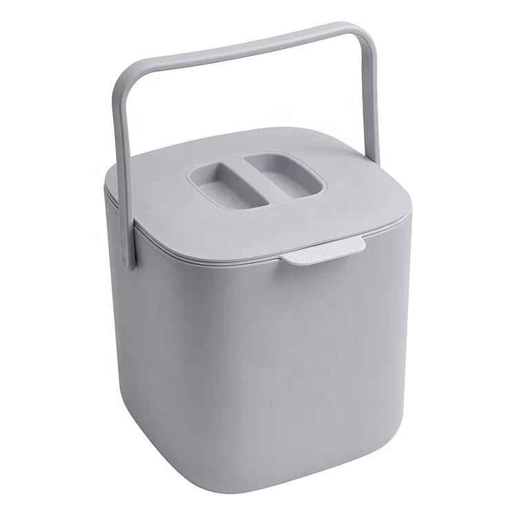 4L Kitchen Compost Caddy Waste Large Countertop Kitchen Compost Bin Food Storage Bucket Tea Residue Square Bucket