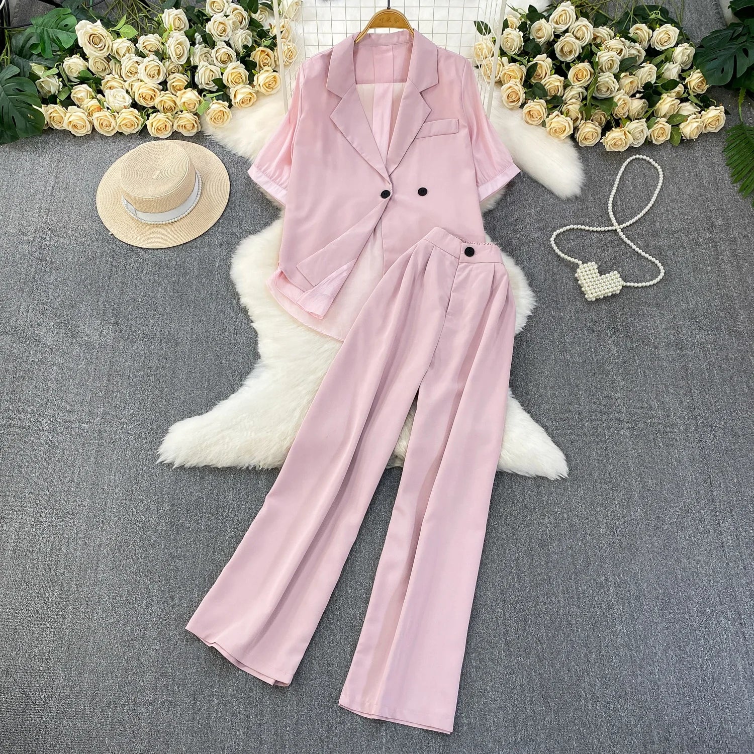High-End Fashion Sporty Casual Sweatsuit Set Women 2025 Autumn New Collection Wide-Leg Pants Two-Piece