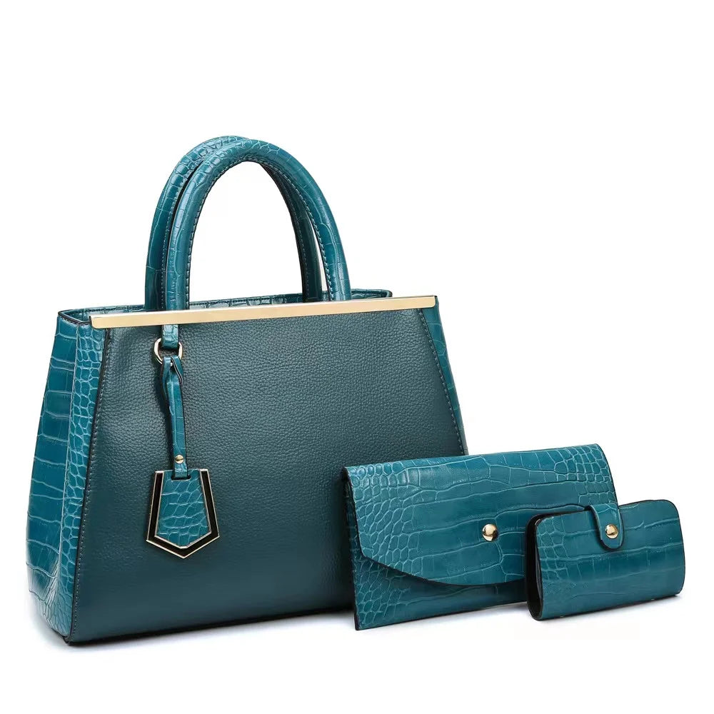 Classic Style Purse and Handbag Sets 3 Pcs Women Hand Bags Wholesale Shoulder Ladies Bag