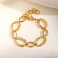 European American Style Large Chain Gold Plated Ladies' Geometric Stainless Steel Bracelet Simple Elegant Charm Bracelets