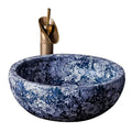 Chinese Traditional Luxury Decalled Porcelain Washbasin Ceramic Bathroom Tap Basin for Home and Hotel