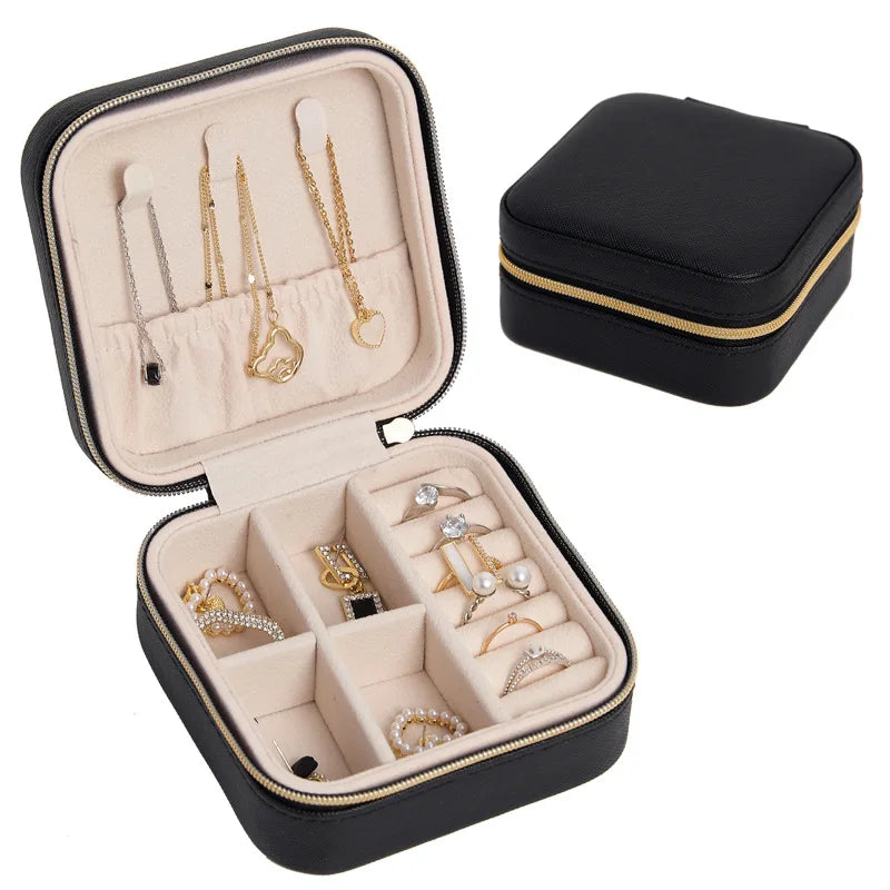 Portable Travel Jewelry Storage Box Earrings Studs Necklaces Bracelet Accessories Multi-layer Storage Box