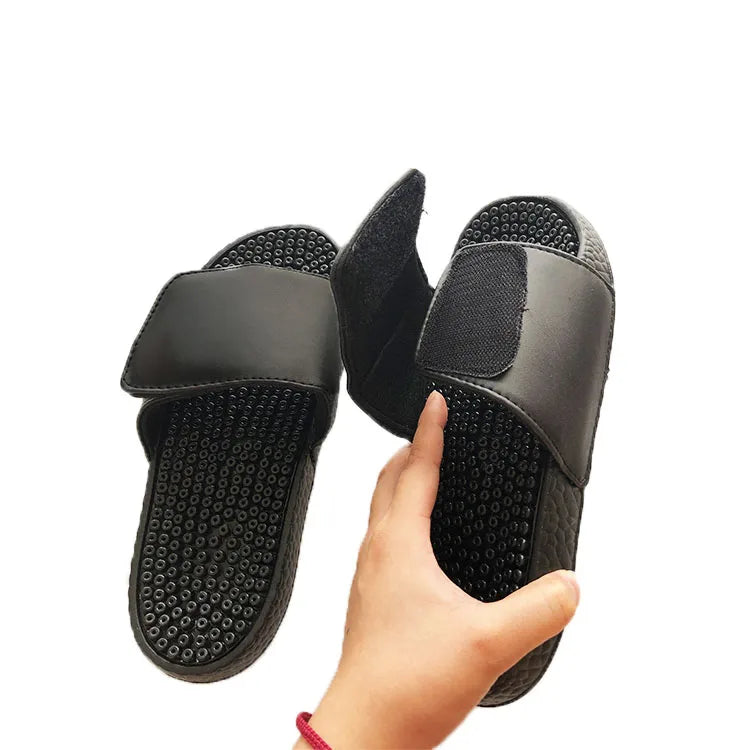 Summer Men slippers Ladies Flat Slides slippers  Soft EVA TPE Massage Slippers for Soothing