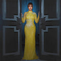 NEW 2022 Long Sleeves Evening Dresses Muslim Beaded Mermaid Real Picture Dinner Party Gowns