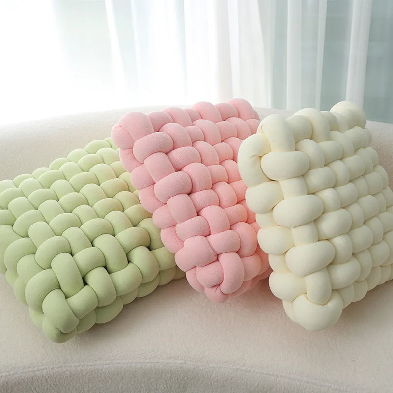 Northern Europe Pillow Knitted Yarn Square Woven Chair Cushion Seat Cushion Sofa Backrest Decorate Bay Window Pad