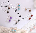 New Arrival Fashion Gold Plated Charm Earrings Multi Color Crystal & Rhinestone Cube Shape Men's Jewelry Gift