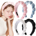 Women Makeup Sponge Headband Lovely Braided Hairband Headwear Wide for Bath Yoga Hairbands