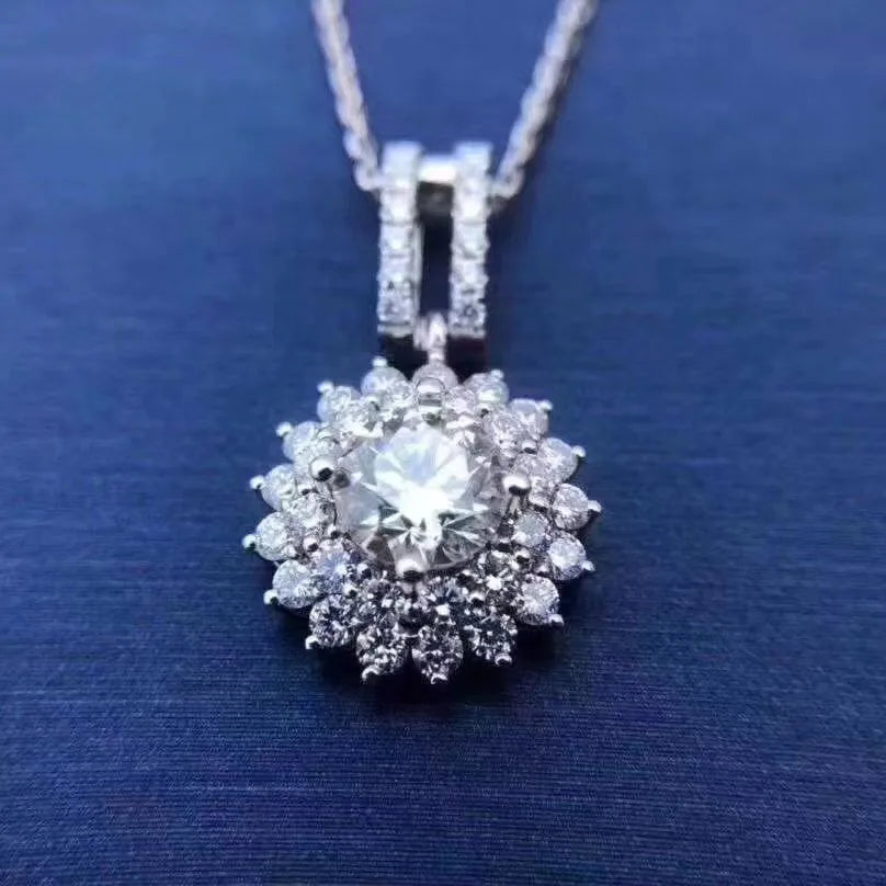 Wholesale 925 Sterling Silver Big Heart Choker 1 Carat Moissanite Pendant Necklace Factory Supply Charm From Our Collection