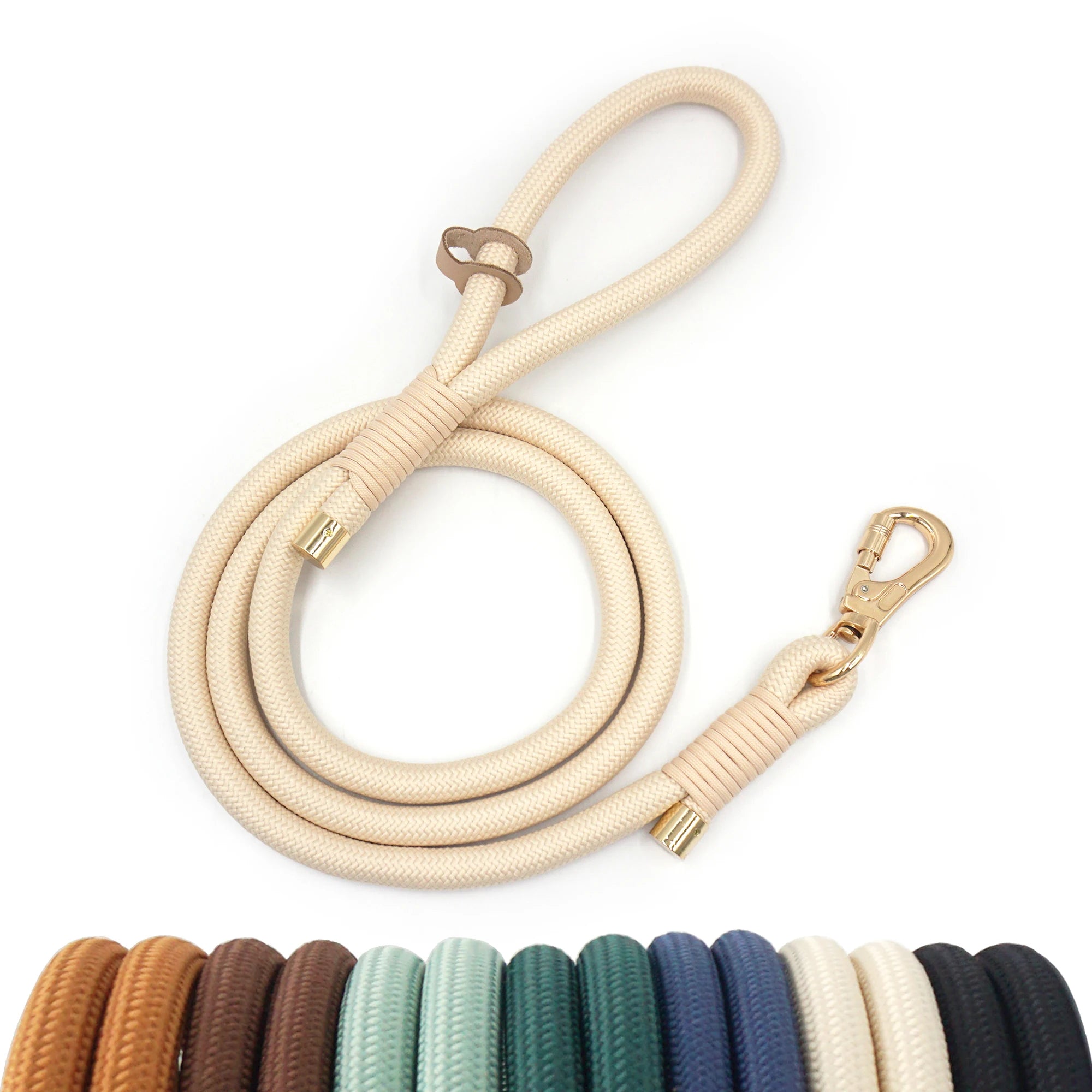 Hot New 2024 Fashion Trends Personalized Pet Rope Leash Classic Polyester Dog Leash Custom Cream Dog Leash Running for Pet