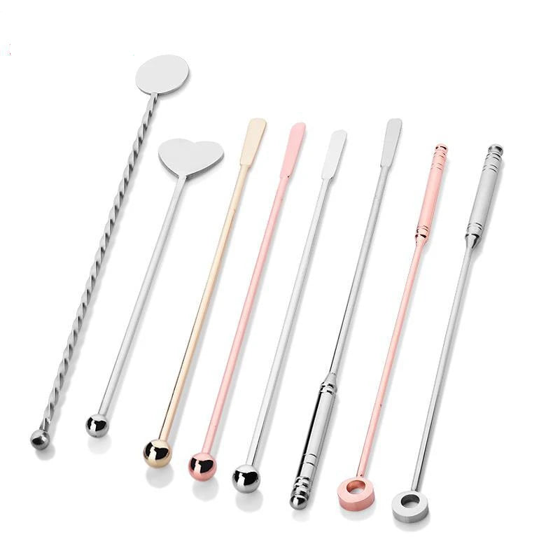 M127 Hot Sale Cocktail Decoration Bar Bartender Tools Martini Cocktail Stirring Rod 304 Stainless Steel Bar Stirrers