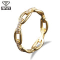 New Arrival Hip Hop Couple Ring Hot Selling Iced Out CZ Personality Unisex Ring  Rings Jewelry 18K Gold Plated