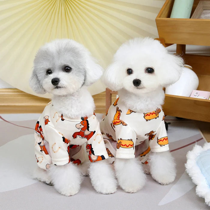 Dog Clothes Printed Cute Pet Four Legged Home Clothe