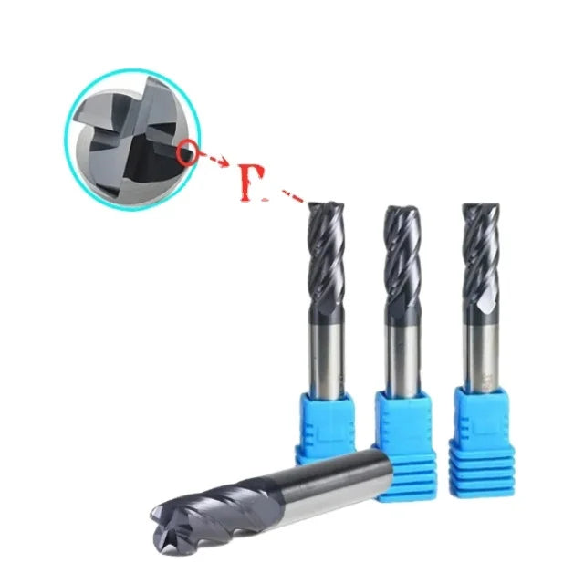 CHENGZHEN OEM Coated Radius End Mill CNC Cutter 4 Flutes 10mm 60HRC Carbide Router Bits for Surface Machining Engraving Machines