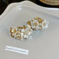 Korean New Exquisite Flower Splicing Earrings Temperament Simple  Versatile Earrings Female Jewelry Flower Earrings