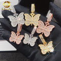 Hip Hop Jewelry Custom Butterfly Charms VVS Diamond 925 Silver Moissanite Hip Hop Pendant