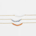 Minimalist Simple  316L Stainless Steel PVD Plated 14K Gold 3*30MM Crystal Blue Beads Choker Necklace