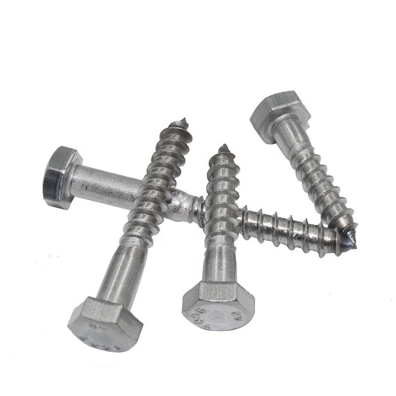 Stainless Steel DIN571 Hex Head Coach Wood Bolt Metric Coarse Thread Anti Rust for Timber Construction Outdoor Decking Fastening