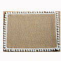White Lace Edge Round Rectangular Cloth Jute Linen Placemat
