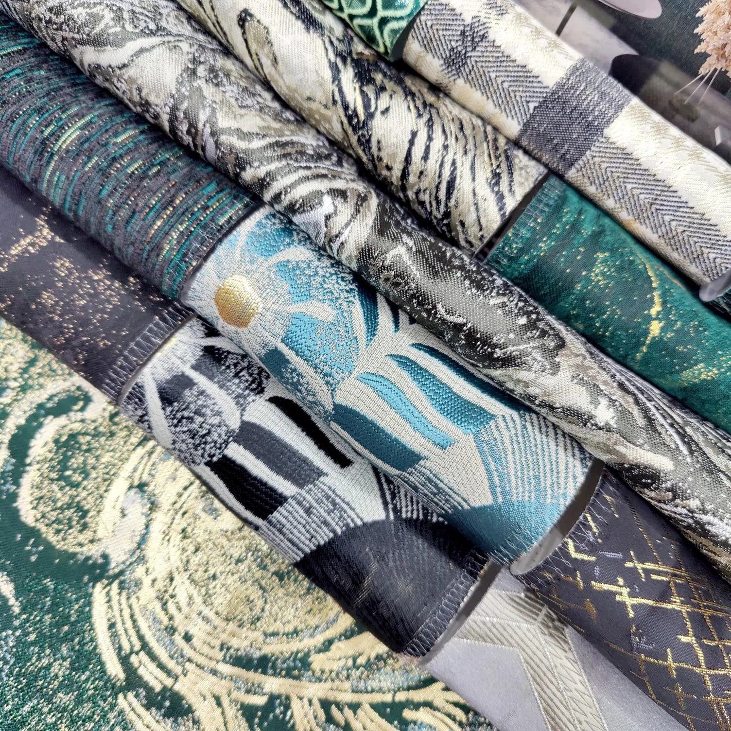 M&Y Alert Jacquard Wave Design 100% Polyester Curtain Fabric Yarn Dyed Natural Style 280cm Width Instant Home Transformation