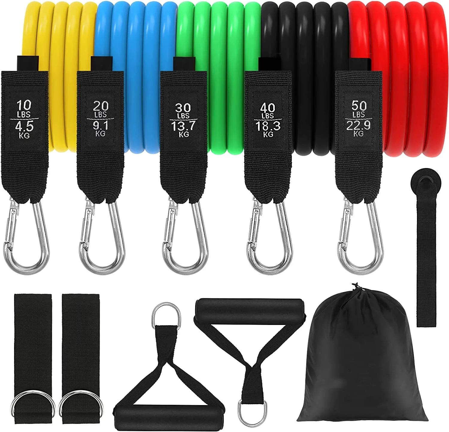 Fitness Bands Resistance Gym Equipment Exercise Bands Pull Rope Fitness Elastic Training Expander 11 Pcs Resistance Bands