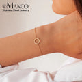 EManco Fashionable Hollow Geometric Circle Gold Plated Stainless Steel Adjustable Bracelets Stainless Steel for Women