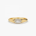 LOZRUNVE Trendy Halo Marquise Evil Eye Ring for Men Women 925 Sterling Silver Jewelry Gold