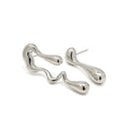 18k Gold Plated Stainless Steel Irregular WaterDrop Asymmetric Melting Ice Design Stud Earring