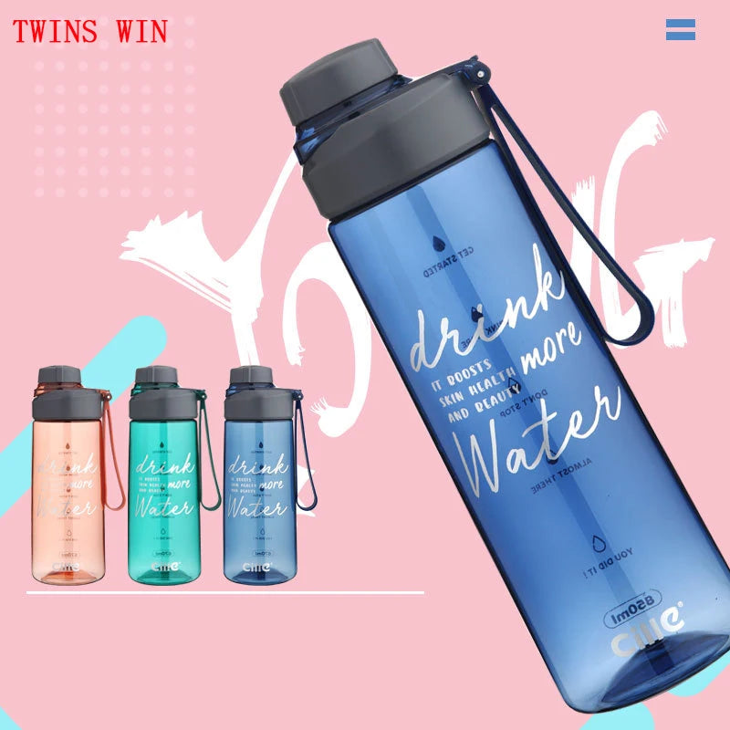 Portable Portable Sports Cup Large Capacity Travel Cup with Strainer Creative Simple Plastic Water Bottle1716