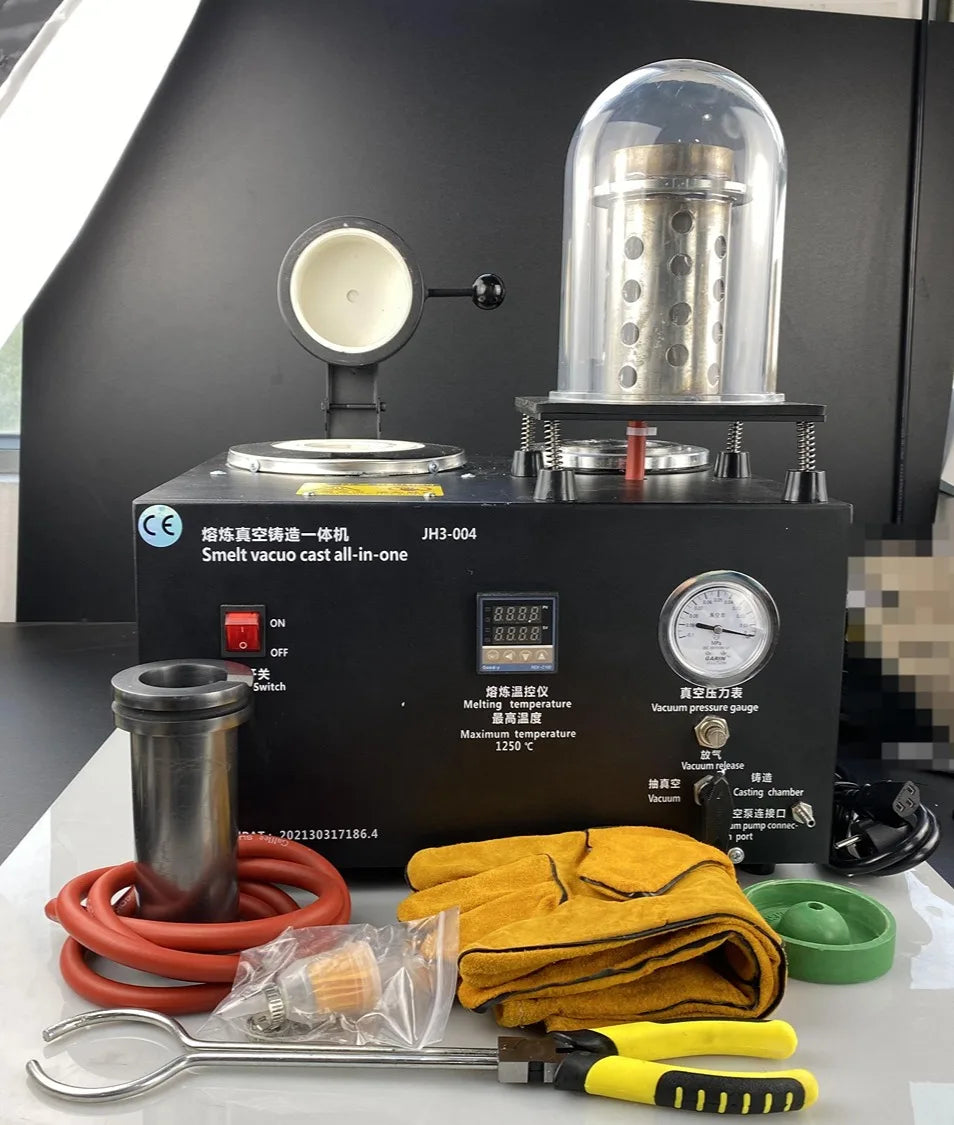 High-Temperature 3-in-1 Jewelry Casting Equipment 2kg 2L Vacuum Casting Machine High-Precision Melting Furnace for Precious