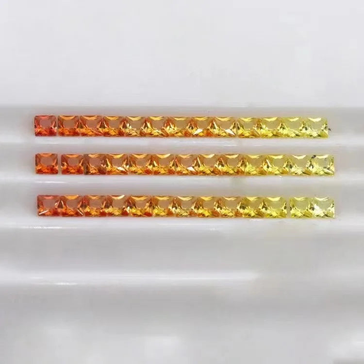 Square Princess 1.5mm ~ 3.0mm Good Quality Colored Loose Natural Gemstones Price China Supplier   Natural Yellow Sapphire