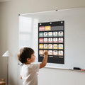 Homey HM05 Black 5-Pocket Pocket Chart (25.2x17INCH) Non-Woven PVC for Kids Chore Alphabet Learning Classroom Wall Customizable