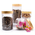 Skin Care Cosmetic PET Clear Round Jar with Bamboo Pattern Lid for Body Butter Lotion and Face Mask 300ml/500ml
